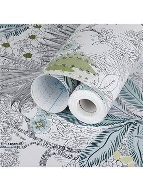 Floral Wallpaper Stick and Peel,118”x17.7” Self Adhesive Wallpaper